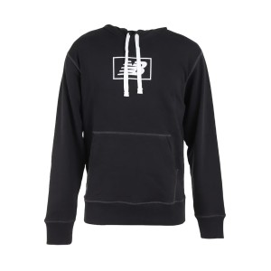 New Balance Essentials Hooded Chest Logo Ανδρικη Φουτερ Μαυρη