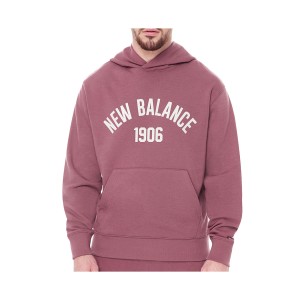 New Balance Essentials Varsity Hooded Ανδρικη Φουτερ Washed Βουργουνδι