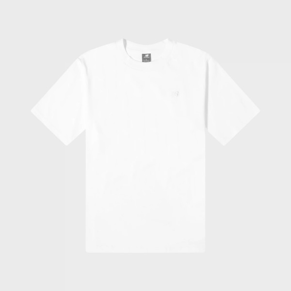 New Balance Athletics Cotton Embroidered NB Ανδρικη Μπλουζα Λευκη