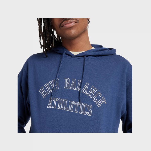 New Balance Athletics Graphics Hooded Ανδρικη Φουτερ Μπλε