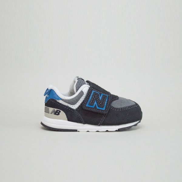 New Balance 574 New-B Hook Loop Βρεφικο Παπουτσι Μαυρο - Γκρι