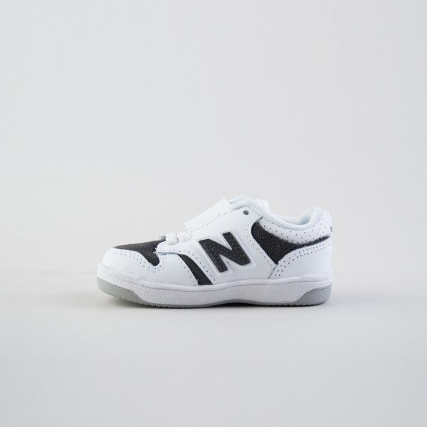 New Balance 480 Leather No Laces Βρεφικο Παπουτσι Μαυρο - Λευκο