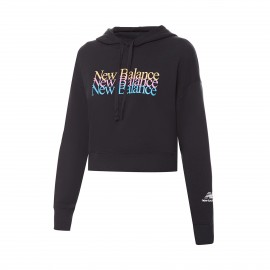 New Balance Essentials Celebrate Fleece Hooded Γυναικειo Φουτερ Μαυρο
