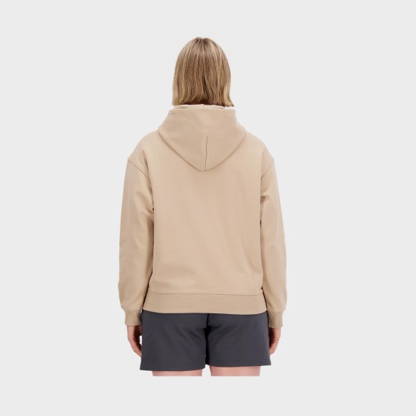 New Balance Essentials Premium Fleece Hooded Γυναικειο Φουτερ Μπεζ