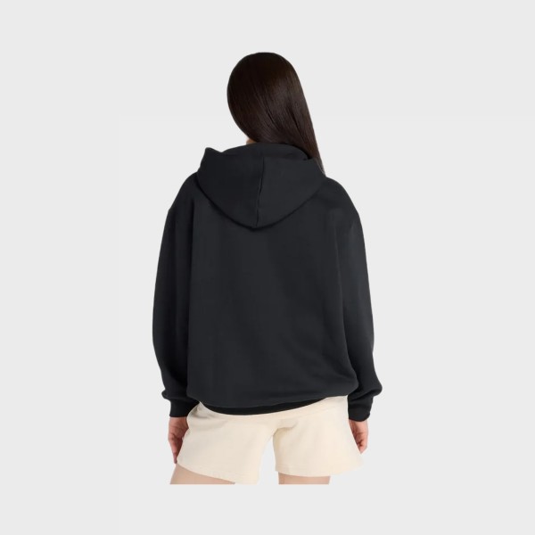 New Balance Linear Heritage Long FL Hooded Γυναικειο Φουτερ Μαυρη