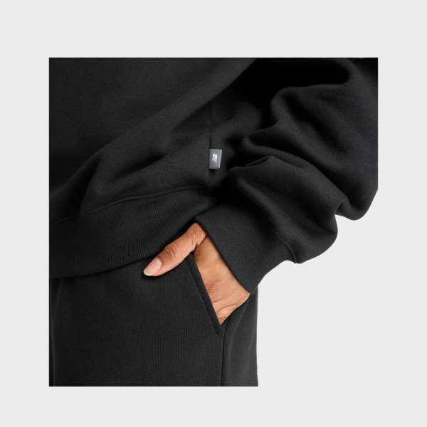 New Balance Reimagined Logos Fleece Crew Neck Γυναικεια Μπλουζα Μαυρη