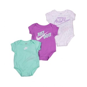 Nike Sport Essentials 3PK BS Bebe Βρεφικα Ολοσωμα Φορμακια Βεραμαν - Μωβ - Λευκο