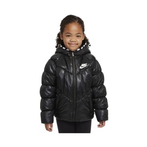 Nike Chevron Cinched Puffer Παιδικο Μπουφαν Μαυρο