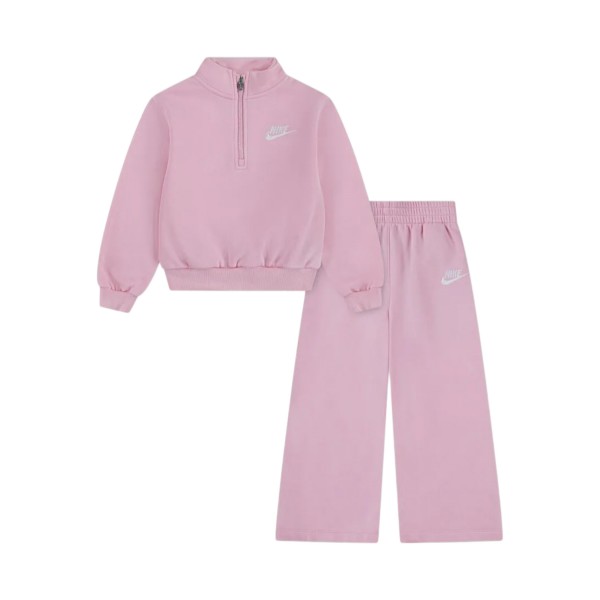 Nike Sportswear Club Fleece Wide Leg Παιδικο Σετ Ρουχων Ροζ