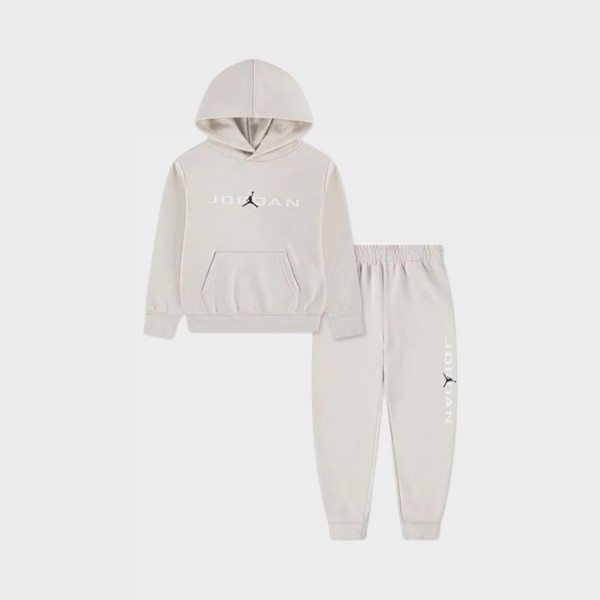 Jordan MJ Baseline Fleece Παιδικο Σετ Ρουχων Μπεζ
