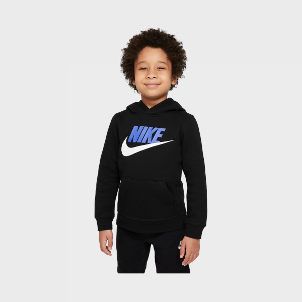 Nike Sportswear Club Swoosh Hooded Παιδικο Φουτερ Μαυρο - Μπλε