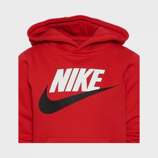 Nike Sportswear Club Swoosh Hooded Παιδικο Φουτερ Κοκκινο