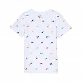 Nike Futura Monogram AOP Brand Graphics Παιδικη Μπλουζα Λευκη