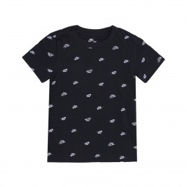 Nike Futura Monogram AOP Brand Graphics Παιδικη Μπλουζα Μαυρη
