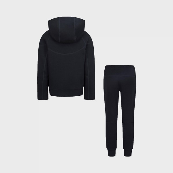 Nike Tech Fleece Hooded Full Zip Παιδικο Σετ Ρουχων Μαυρο