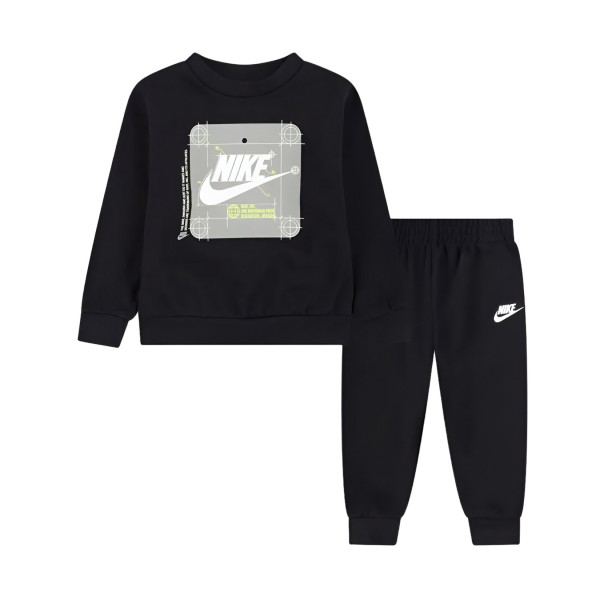 Nike Sportswear Future Utility Crew Fleece Παιδικο Σετ Ρουχων Μαυρο