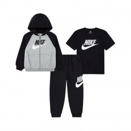 Nike Sportswear Color Blocked HBR Παιδικο Σετ Ρουχων Μαυρο - Γκρι
