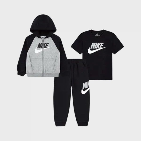 Nike Sportswear Color Blocked HBR Παιδικο Σετ Ρουχων Μαυρο - Γκρι