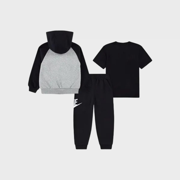 Nike Sportswear Color Blocked HBR Παιδικο Σετ Ρουχων Μαυρο - Γκρι