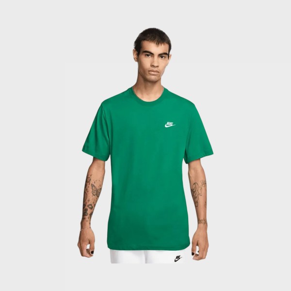 Nike Sportswear Club Left Small Logo Ανδρικη Μπλουζα Πρασινη