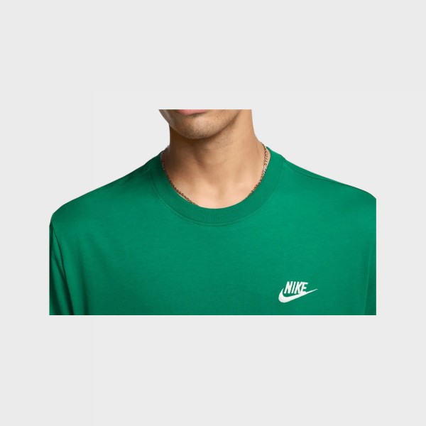 Nike Sportswear Club Left Small Logo Ανδρικη Μπλουζα Πρασινη