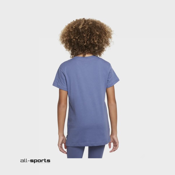 Nike Sportswear Logo Εφηβικη Μπλουζα Μπλε