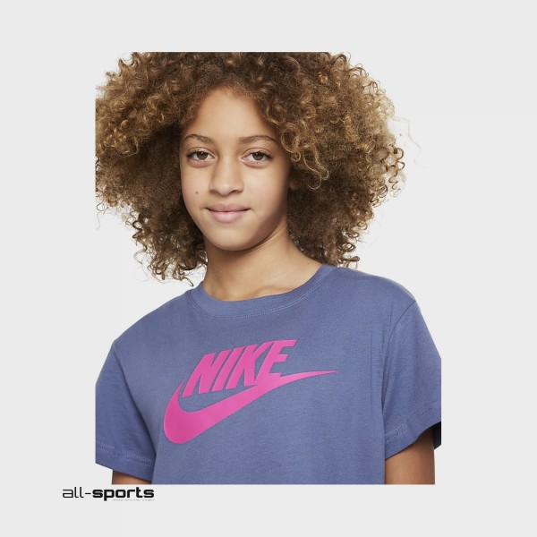 Nike Sportswear Logo Εφηβικη Μπλουζα Μπλε