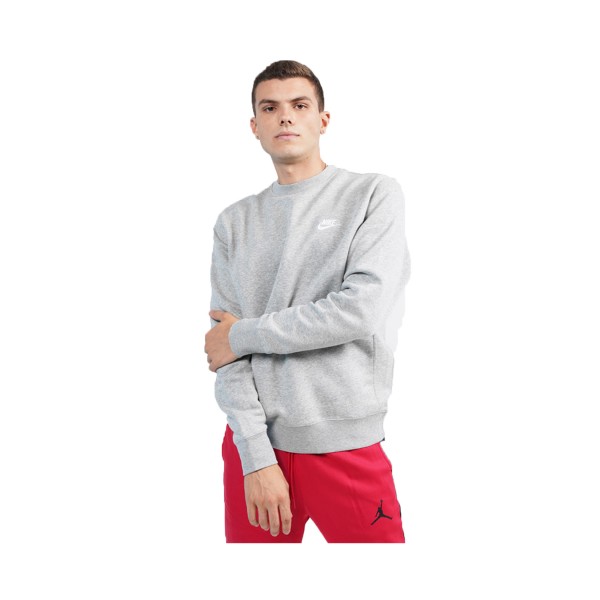 Nike Sportswear Club Crew Fleece Ανδρικο Φουτερ Γκρι