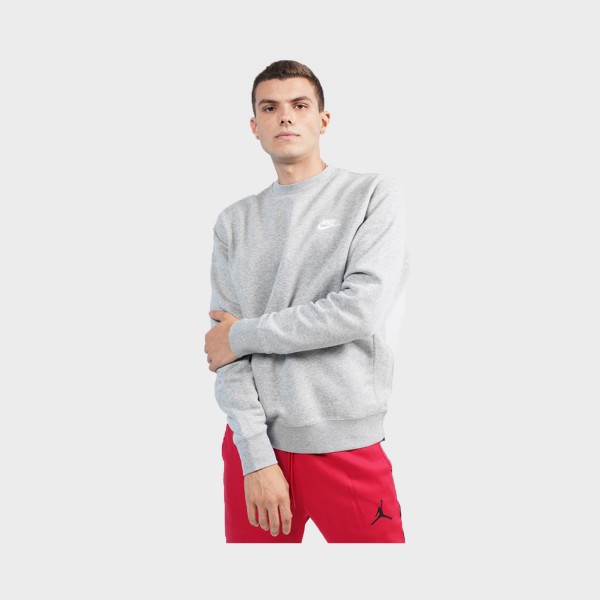 Nike Sportswear Club Crew Fleece Ανδρικο Φουτερ Γκρι