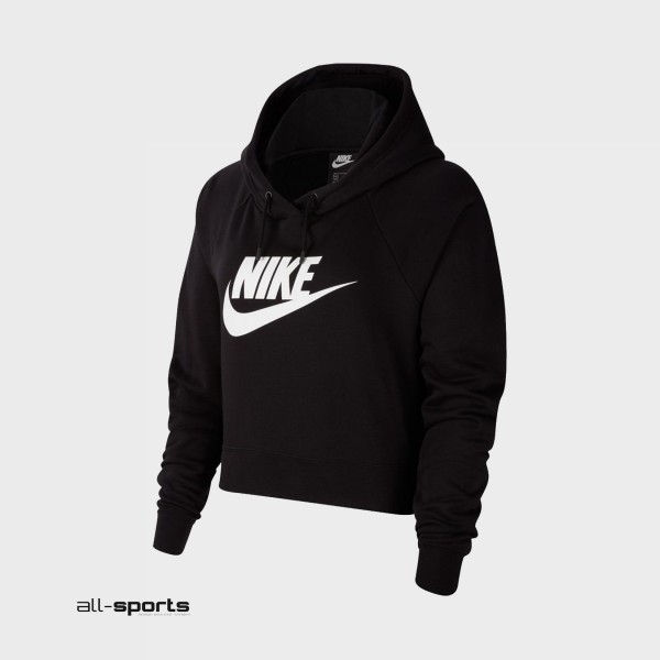 Nike Sportswear Essentials Crop Hoodie Γυναικειο Φουτερ Μαυρο