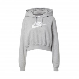Nike Sportswear Essentials Fleece Crop Hoodie Γυναικειο Φουτερ Γκρι