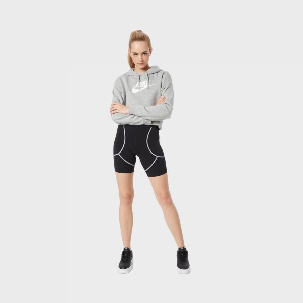 Nike Sportswear Essentials Fleece Crop Hoodie Γυναικειο Φουτερ Γκρι