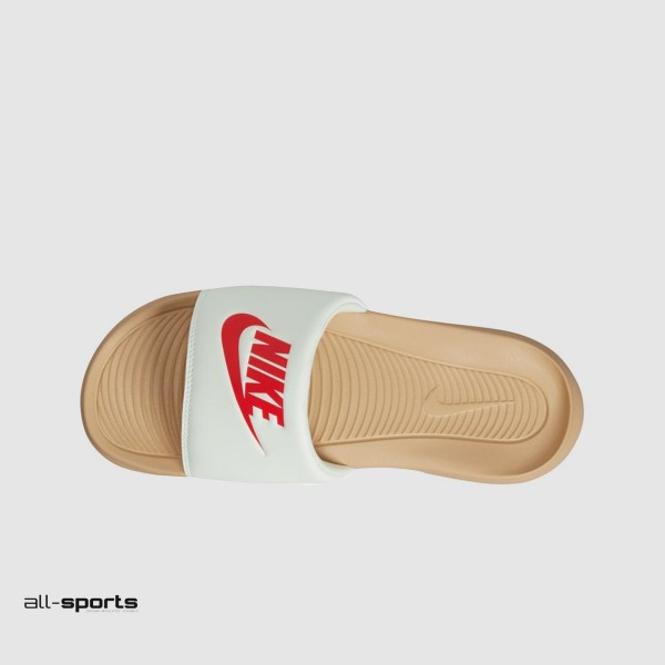 Nike Victori One Ανδρικη Παντοφλα Λευκη - Μπεζ