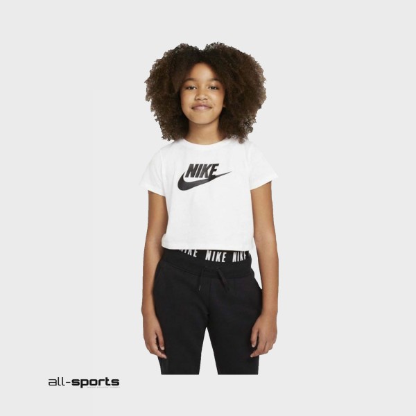 Nike Sportswear Crop Top Futura Παιδικη Μπλουζα Λευκη