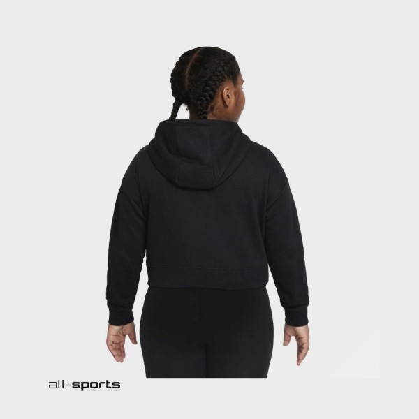 Nike Sportswear Club Crop Hooded Εφηβικο Φουτερ Μαυρο