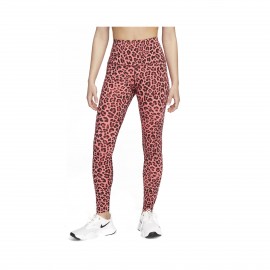 Nike Sportswear One Dri Fit High Rinse Γυναικειο Κολαν Λεοπαρ Ροζ