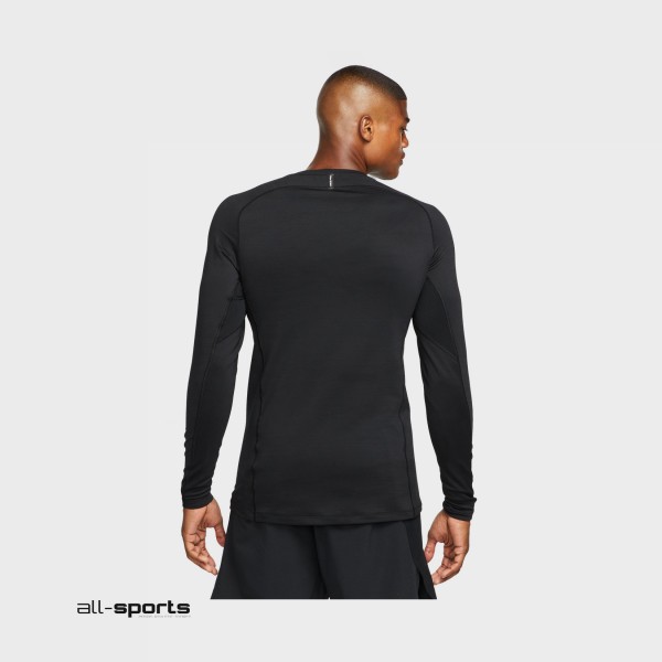 Nike Pro Dri Fit Warm Up Crew Neck Ανδρικη Μπλουζα Μαυρη