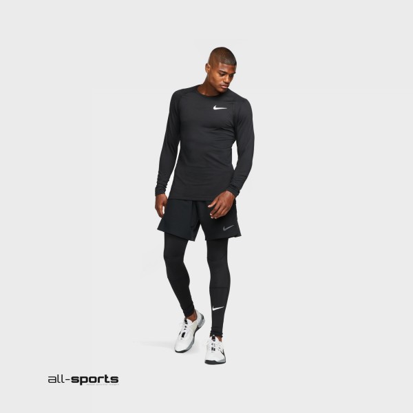 Nike Pro Dri Fit Warm Up Crew Neck Ανδρικη Μπλουζα Μαυρη