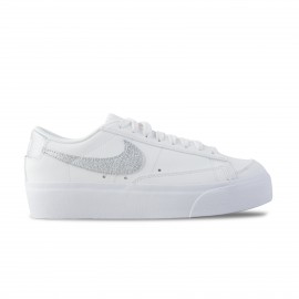 Nike Blazer Low Platform Γυναικειο Παπουτσι Λευκο - Ασημι