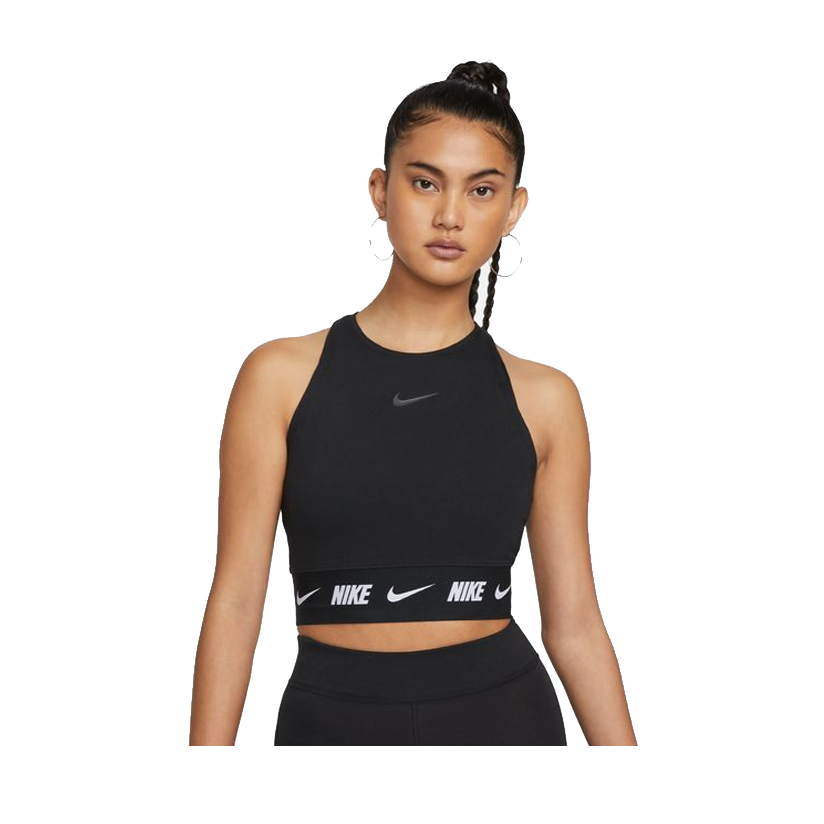 Nike Sportswear Tape Crop Top Γυναικειο Μπλουζακι Μαυρο