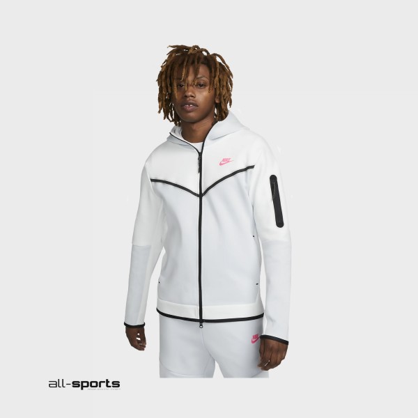 Nike Sportswear Tech Fleece FZ Ανδρικη Ζακετα Λευκη - Γκρι