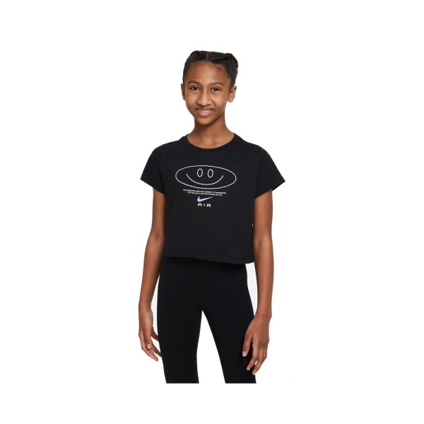 Nike Sportswear Air Crop FI Εφηβικη Μπλουζα Μαυρη