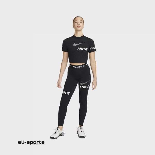 Nike Training Pro Graphic Γυναικειο Κολαν Μαυρο