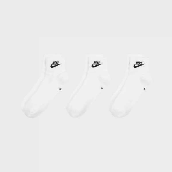 Nike Sportswear Everyday Essentials Ankle 3 Ζευγη Unisex Καλτσες Λευκες