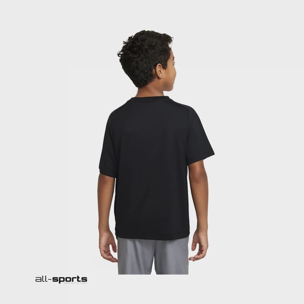 Nike Dri Fit Multi Plus Essentials Graphic Εφηβικη Μπλουζα Μαυρη