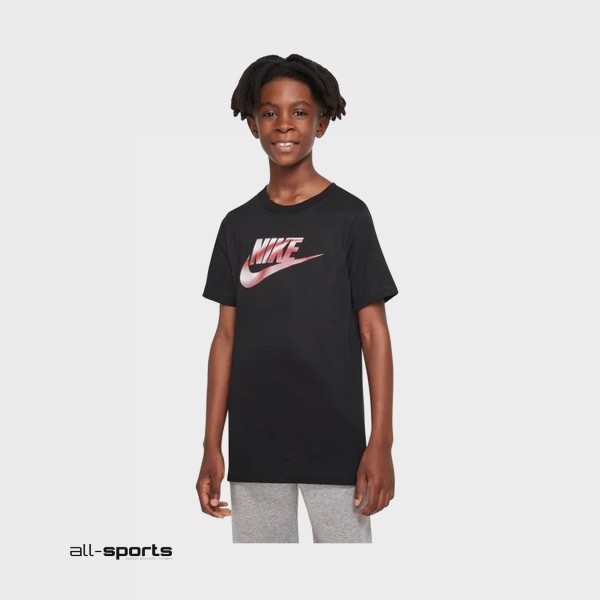 Nike Sportswear Swoosh Εφηβικη Μπλουζα Μαυρη