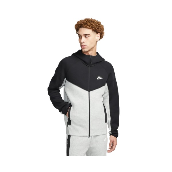 Nike Sportswear Tech Fleece Hooded Ανδρικη Ζακετα Γκρι - Μαυρο