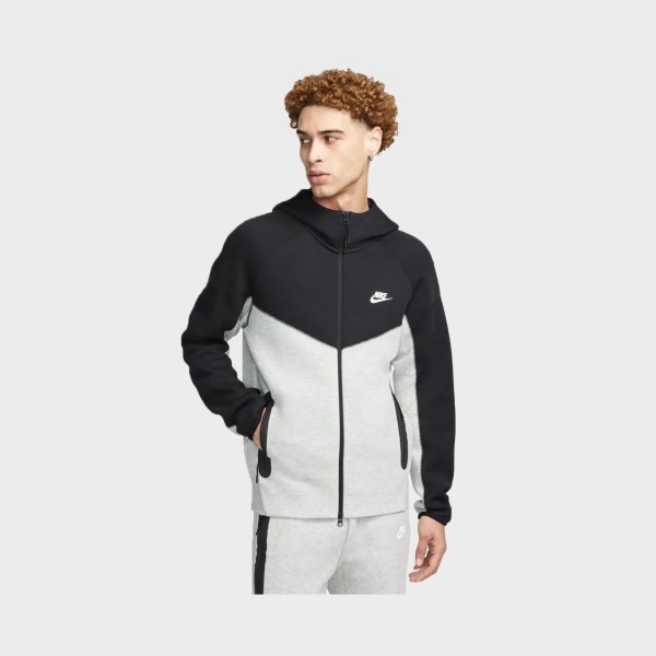 Nike Sportswear Tech Fleece Hooded Ανδρικη Ζακετα Γκρι - Μαυρο