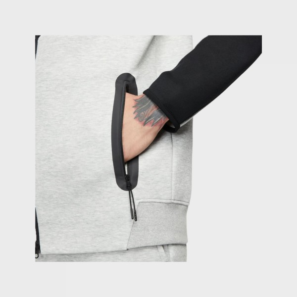 Nike Sportswear Tech Fleece Hooded Ανδρικη Ζακετα Γκρι - Μαυρο