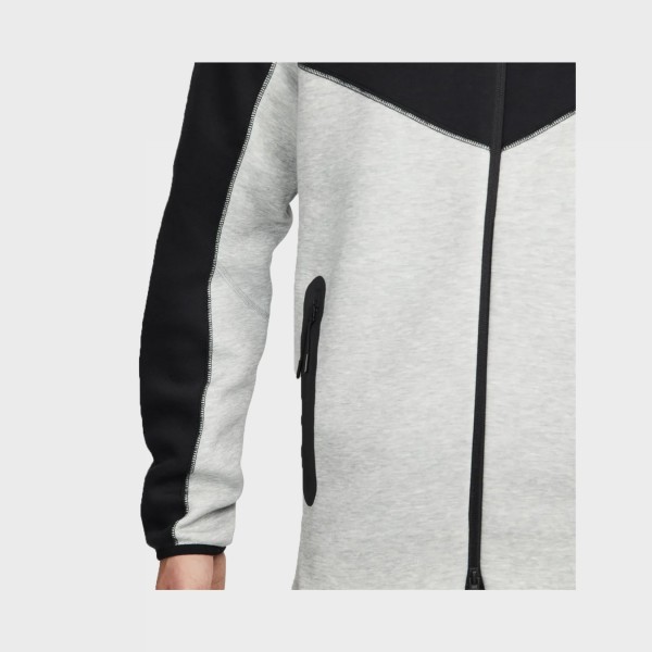 Nike Sportswear Tech Fleece Hooded Ανδρικη Ζακετα Γκρι - Μαυρο